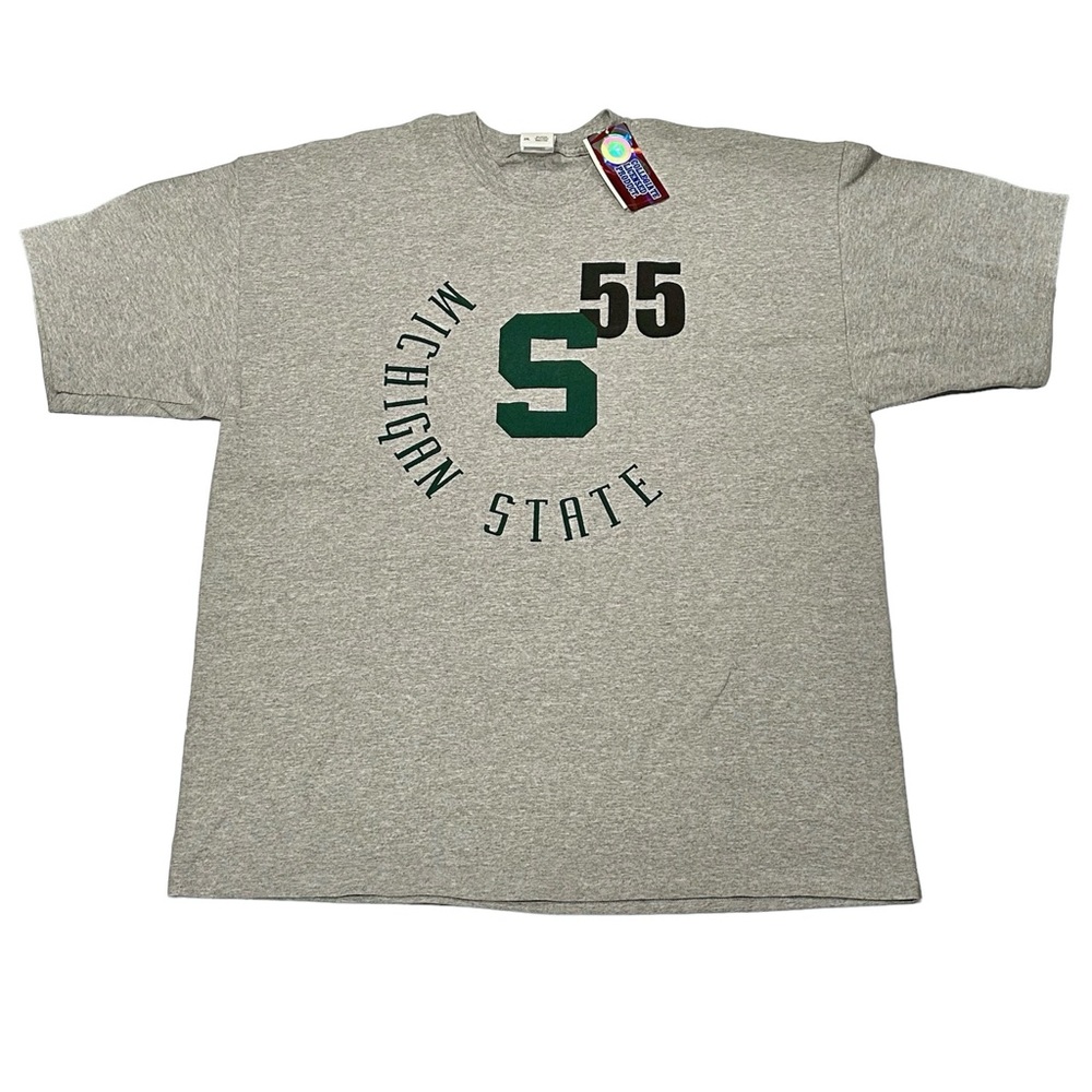 Michigan State 55 Gray Short Sleeve T-Shirt Size 2XL